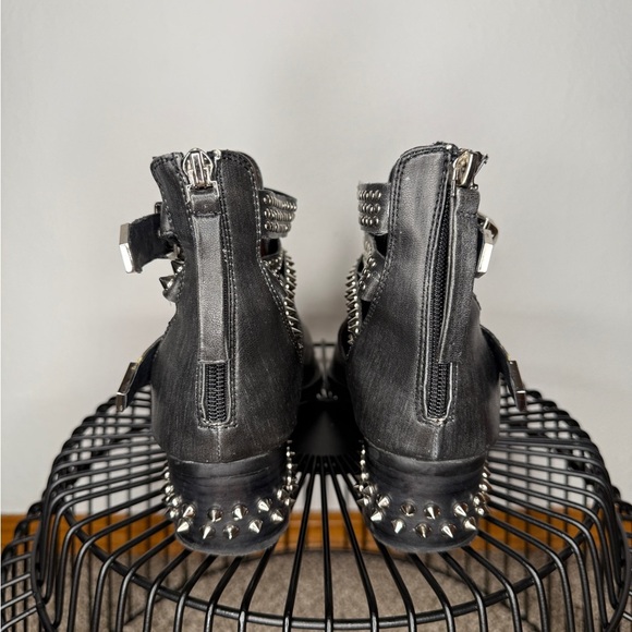 Jeffrey Campbell Everly Studded Brushed Black Ankle Boots Size 9.5 - Picture 4 of 10